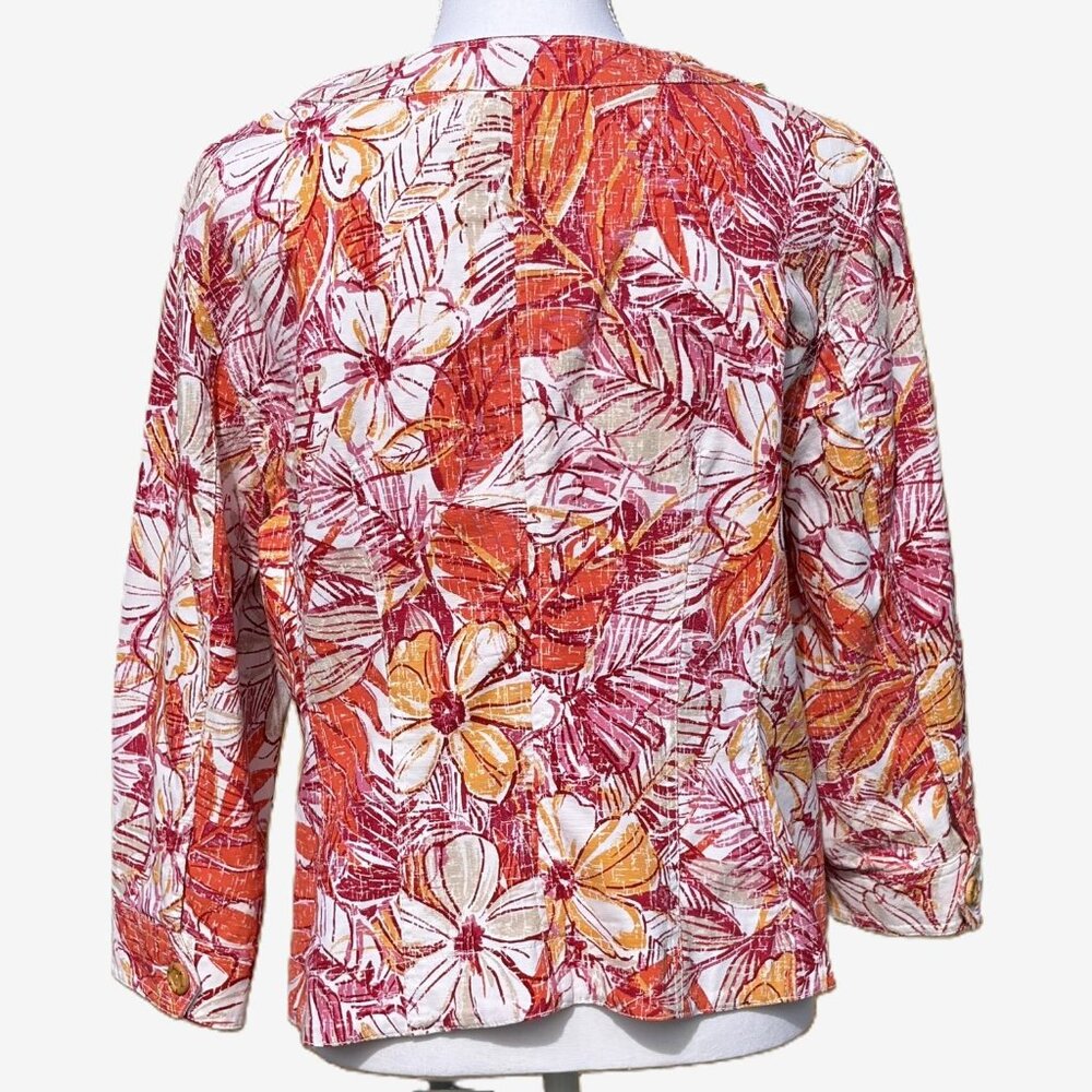 Ruby Rd Snap Front Jacket Island Tropical Raffia … - image 4